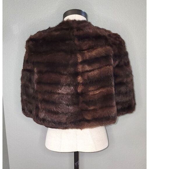Vintage Day-Jones Dark Brown Mink Fur Stole Shoulder Wrap - Picture 4 of 14